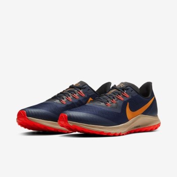 Nike Air Zoom Pegasus 36 Trail - Férfi Túracipő - Obszidián/Fekete/Piros/Narancssárga